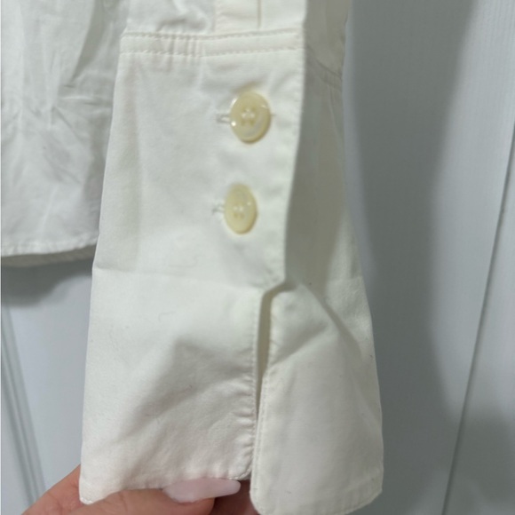 Saint Laurent White Ruffle-Front Button-Up Shirt - Picture 4 of 6